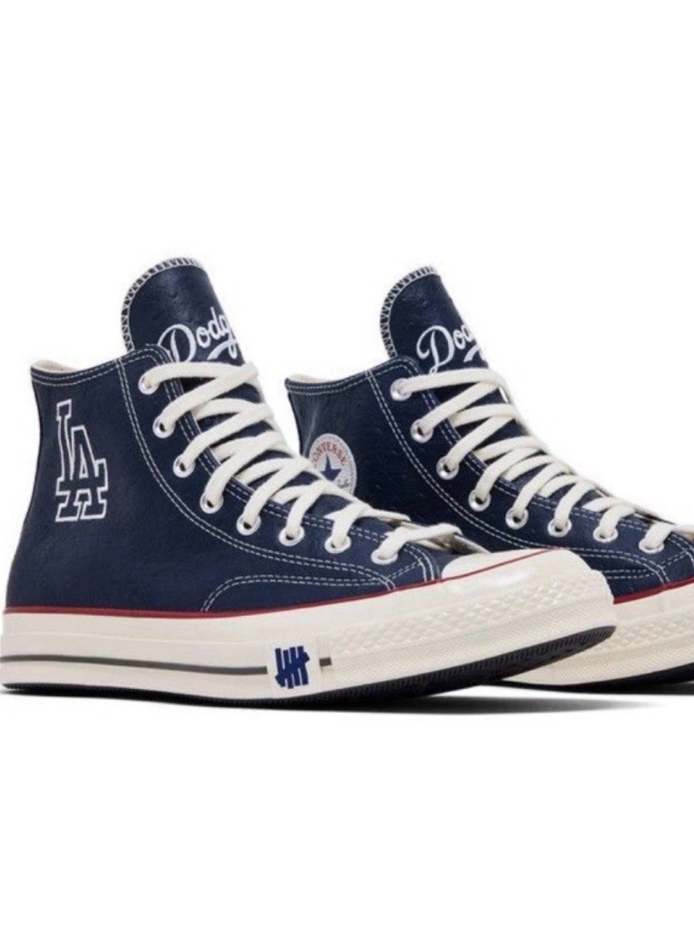 LA Dodgers Navy High-Top Converse x Undefeated Sneakers with White Laces